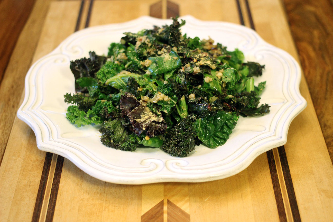 Mara’s Tart & Spicy Warm Kale Salad